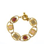 Pulseira-Swarovski-Dourada-com-Cristais-Marrons