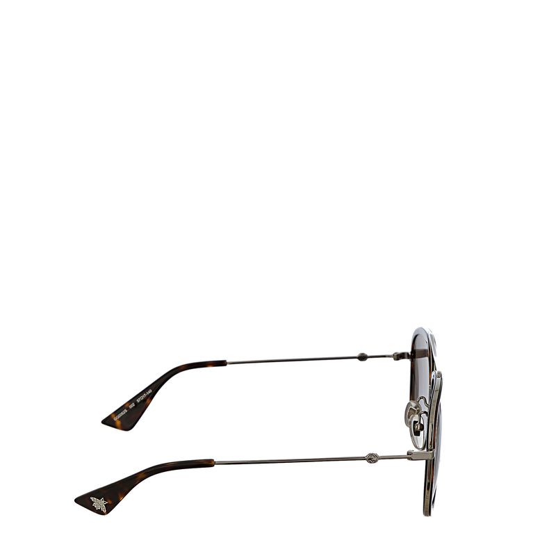 Oculos-Gucci-Acetato-Marrom-Metal-Prateado