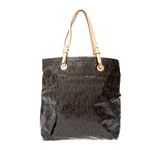 Bolsa-Michael-Kors-Tote-Jet-Set-Verniz-Monogram-Marrom