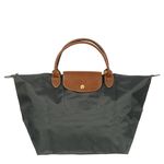 Bolsa-Longchamp-Tote-Le-Pliage-Couro-e-Tecido-cinza