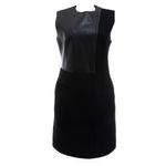 Vestido-Celine-Tubinho-Couro-e-La-Preto