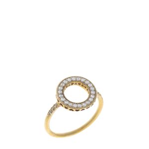 Anel Pandora Shine Corações Dourado e Zircônias