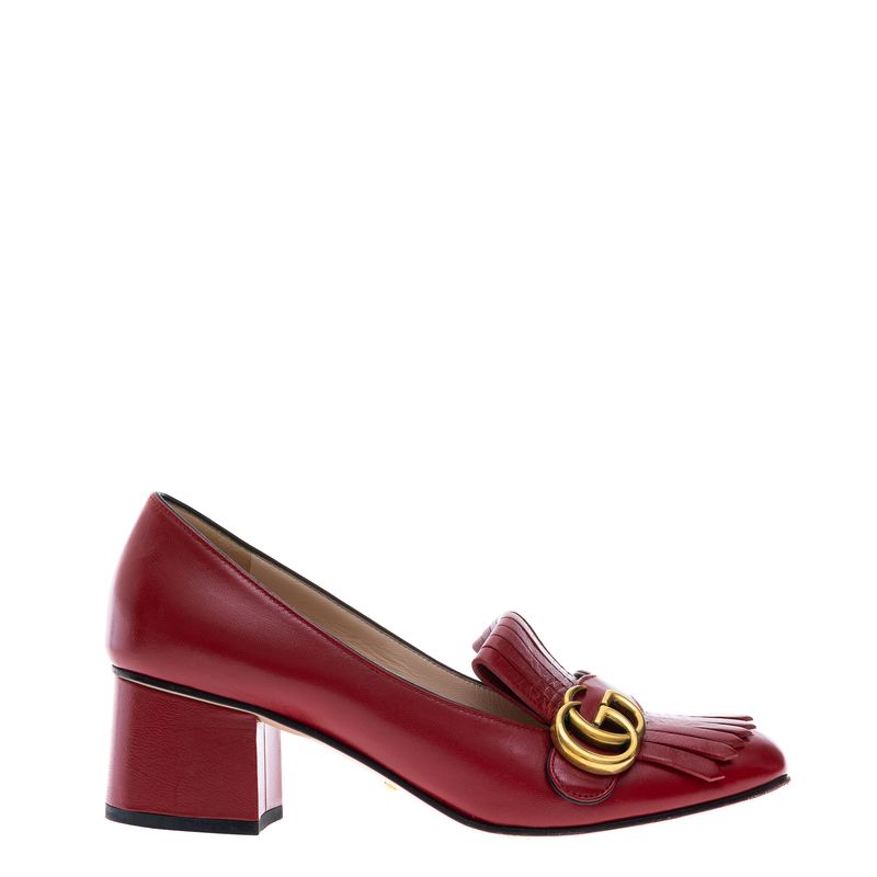 Sapato-Mocassim-Gucci-GG-Franja-Vermelho
