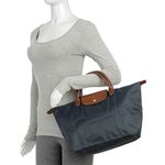 Bolsa-Longchamp-Tote-Le-Pliage-Couro-e-Tecido-cinza