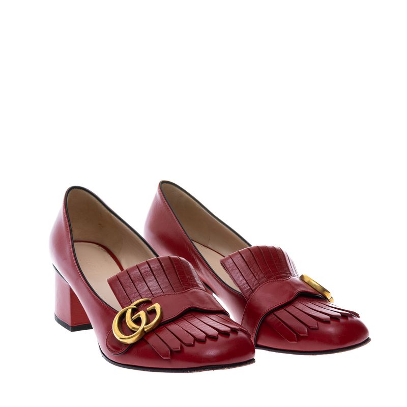 Sapato-Mocassim-Gucci-GG-Franja-Vermelho