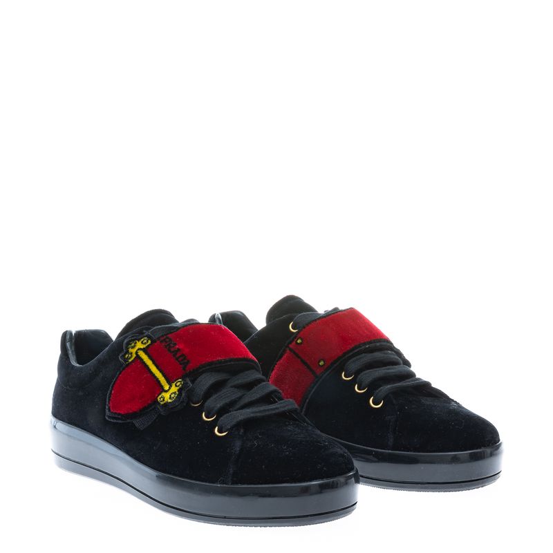 Tenis-Prada-Veludo-Preto