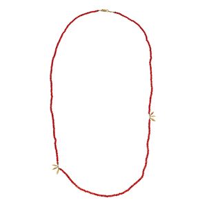 Colar Aron & Hirsh Karo Ouro Amarelo e Coral