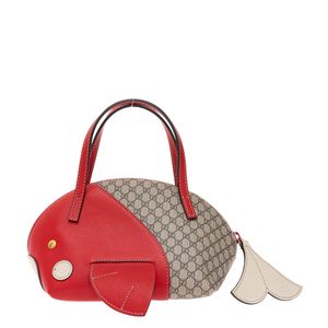 Bolsa Gucci Infantil Peixe GG Supreme e Vermelho
