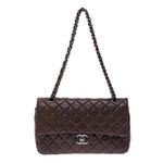 Bolsa-Chanel-Double-Flap-Couro-Marrom