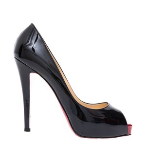 Peep Toe Christian Louboutin Very Prive Verniz Preto