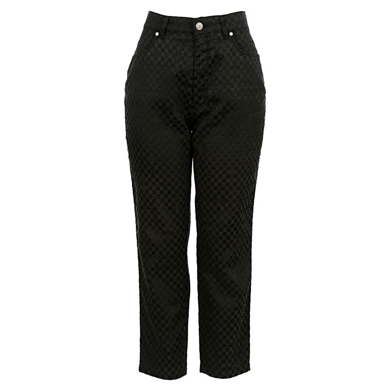 Calca-Versace-Preta-Quadriculada