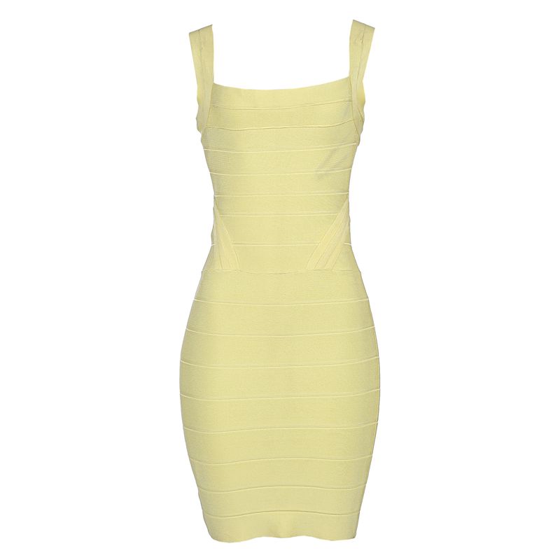 Vestido-Herve-Leger-Bandagem-Amarelo