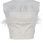 Top-Cropped-Branco-com-Plumas--Achado-Pretty-New-