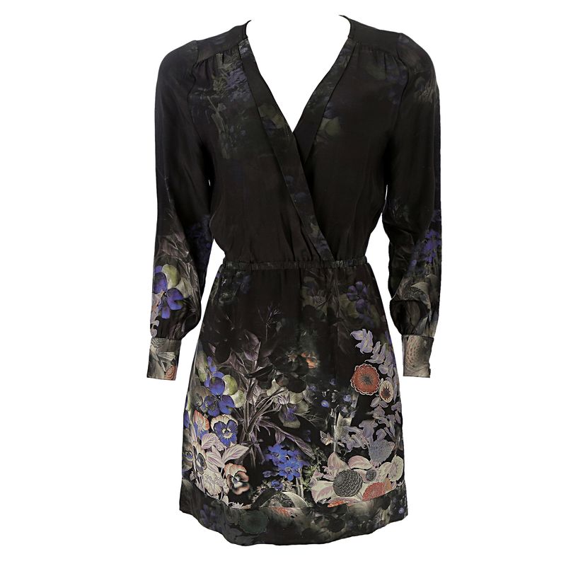Vestido-Cris-Barros-Curto-Manga-Longa-Florido-Roxo