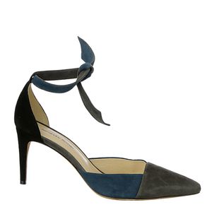 Scarpin Alexandre Birman Suede Tricolor Azul Preto Cinza