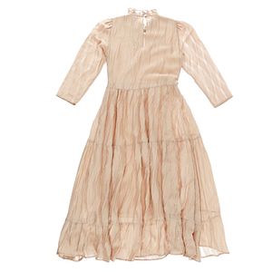 Vestido Stine Goya Longo Tecido Texturizado Rosa Claro