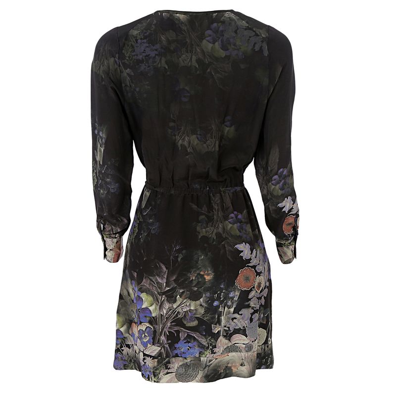 Vestido-Cris-Barros-Curto-Manga-Longa-Florido-Roxo
