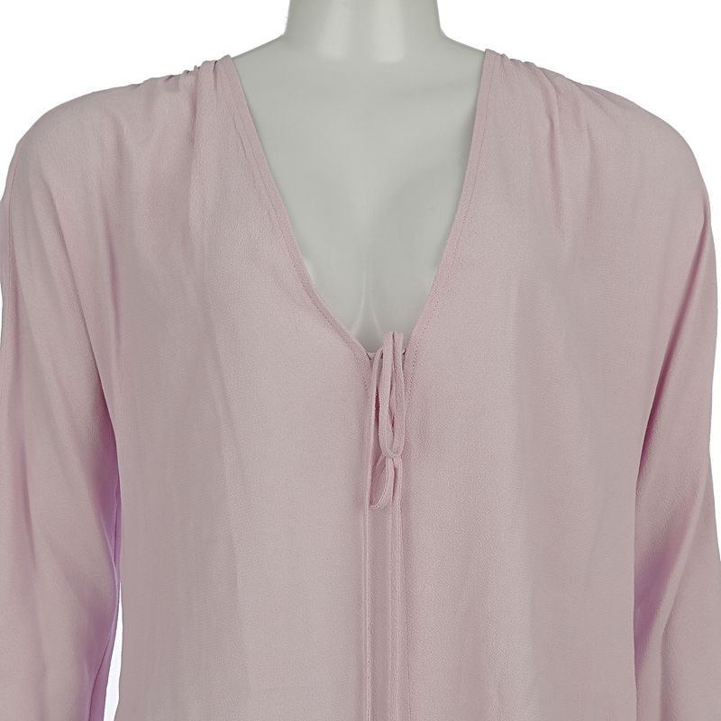 Blusa-Cris-Barros-Tecido-Gola-V-Manga-Longa-Rosa