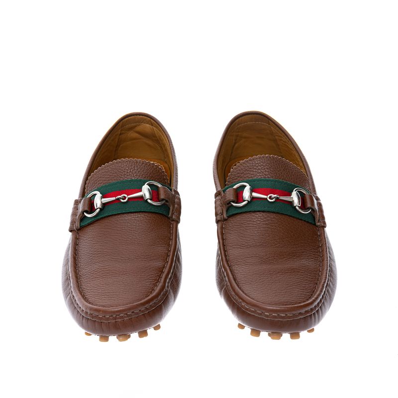 Mocassim-Gucci-Faixa-Web-Couro-Caramelo