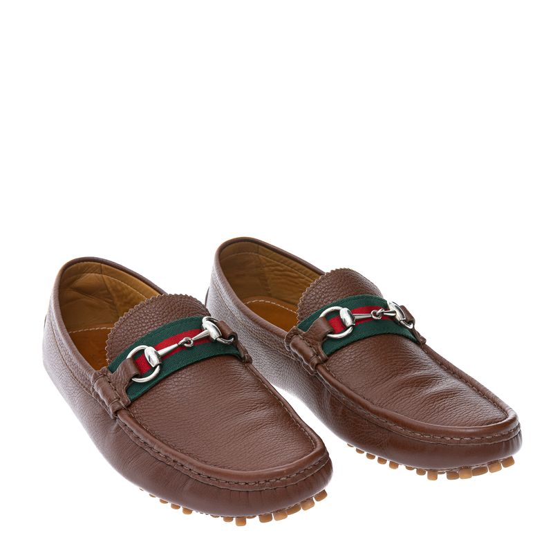 Mocassim-Gucci-Faixa-Web-Couro-Caramelo