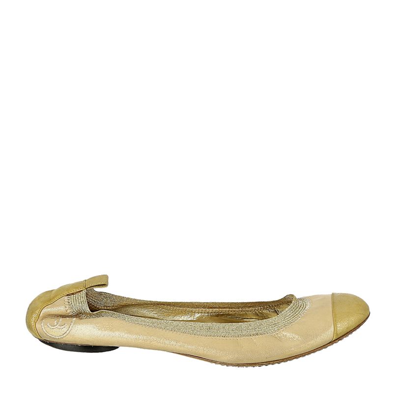 Sapatilha-Chanel-Elastico-e-Couro-Dourado