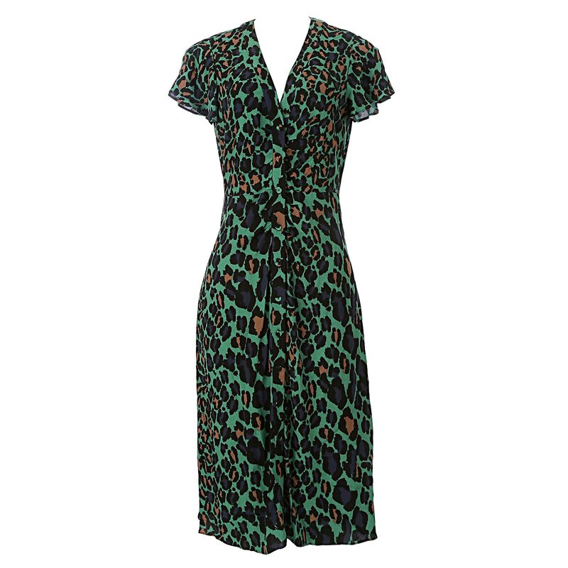 Vestido-Diane-Von-Furstenberg-Midi-Animalprint-Verde