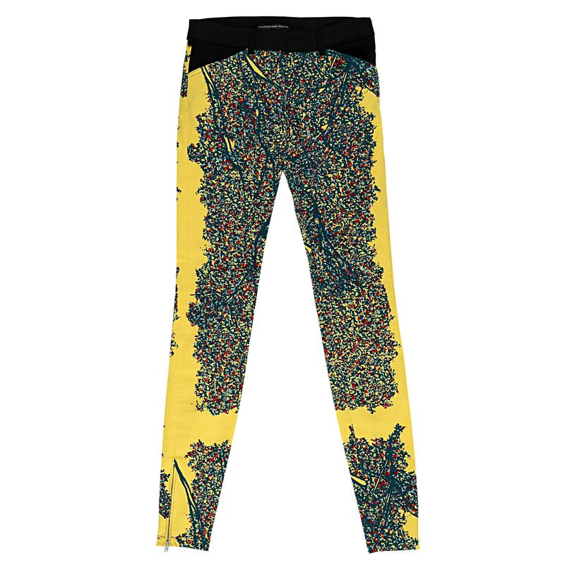 Calca-Balenciaga-Estampa-Floral-Turquesa-e-Amarelo