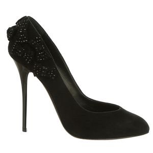 Scarpin Giuseppe Zanotti Laços Camurça Preta