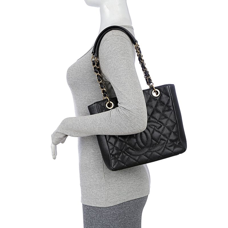 Bolsa-Chanel-Petite-Shopping-Tote-Caviar-Preto