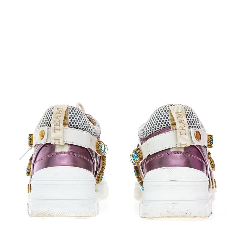 Tenis-Gucci-Metalizado-Rosa-Pedras-Azuis