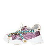 Tenis-Gucci-Metalizado-Rosa-Pedras-Azuis