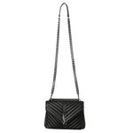 Bolsa-Saint-Laurent-Loulou-Pequena-Couro-Preto