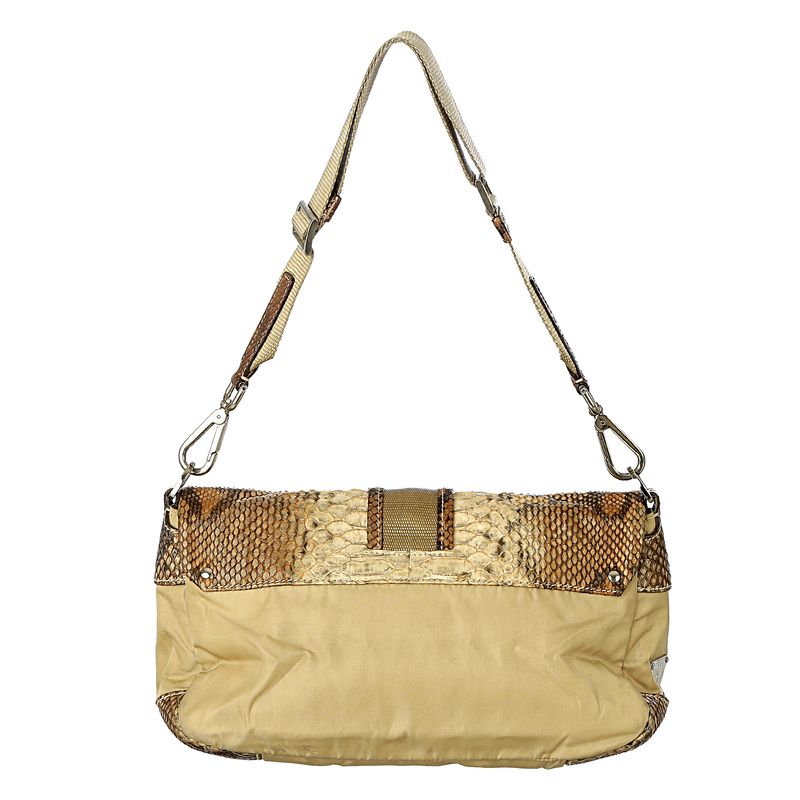 Bolsa-Prada-Vintage-Nylon-Bege-e-Couro-Exotico