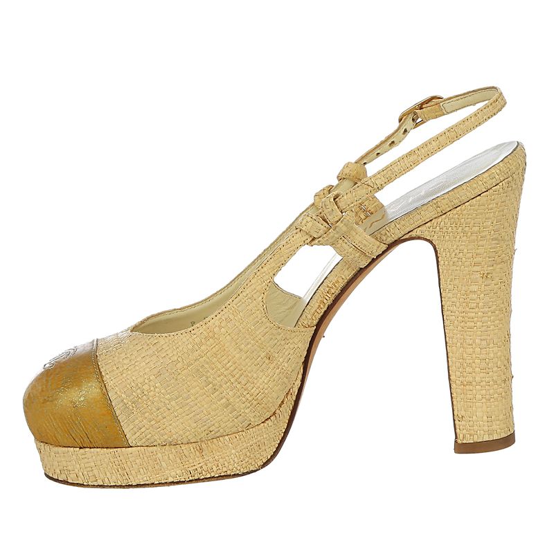 Sapato-Chanel-Slingback-Raffia-Bege