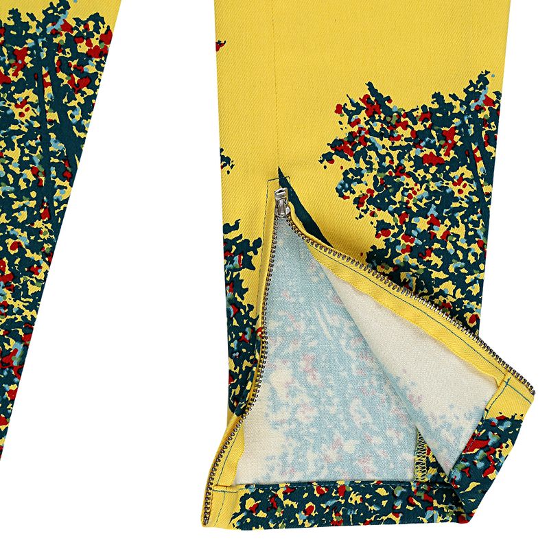 Calca-Balenciaga-Estampa-Floral-Turquesa-e-Amarelo