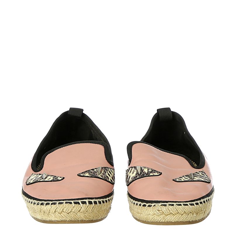 Espadrille-Fendi-Couro-Rosa-Preto-e-Couro-Exotico