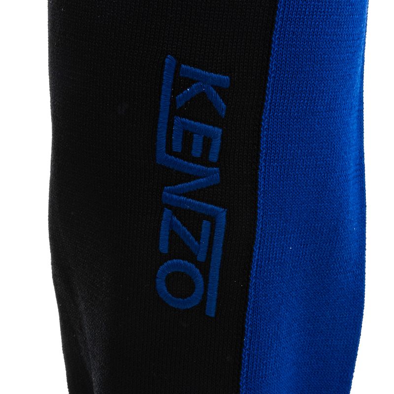 Calca-Kenzo-Knit-Preto-e-Faixa-Azul