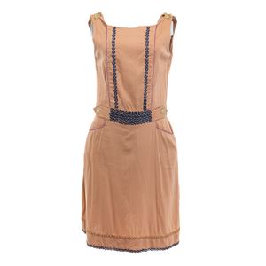 Vestido Isabela Capeto Caqui com Aplicações