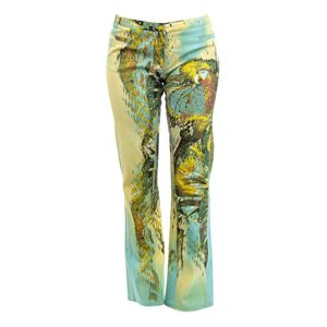 Calça Roberto Cavalli Estampa Arara Bolso Couro