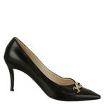 Scarpin-Gucci-Fivela-Dourada-E-Prateada-Couro-Preto