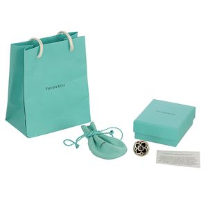 Anel Tiffany & Co Prata e Pedra Negra
