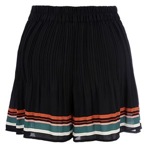 Shorts Mini Maje Plissado Listrado Marinho