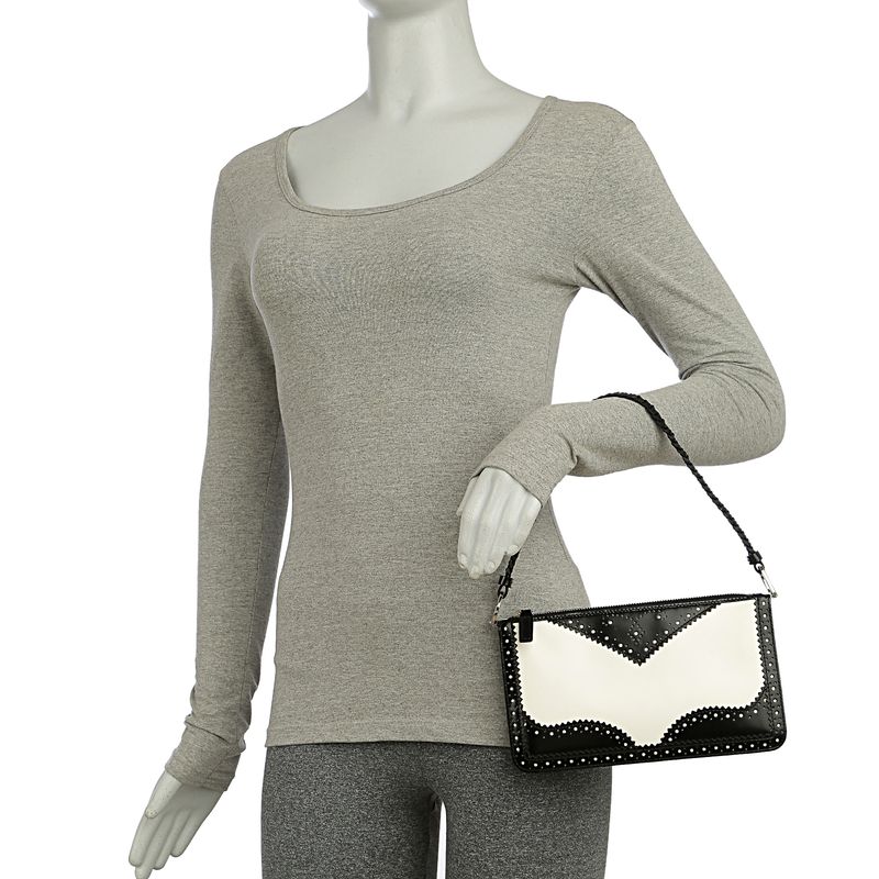 Bolsa-Christian-Dior-D-Trick-Baguette-Verniz-Preto-e-Branco