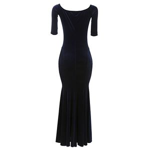 Vestido Longo Veludo Azul Marinho