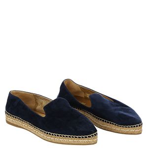 Espadrille Prada Bico Fino Veludo Azul Marinho