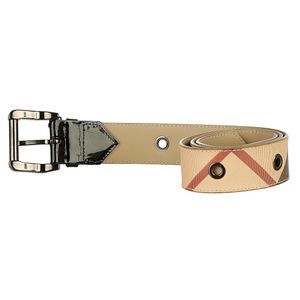 Cinto Burberry House Check e Verniz Preto