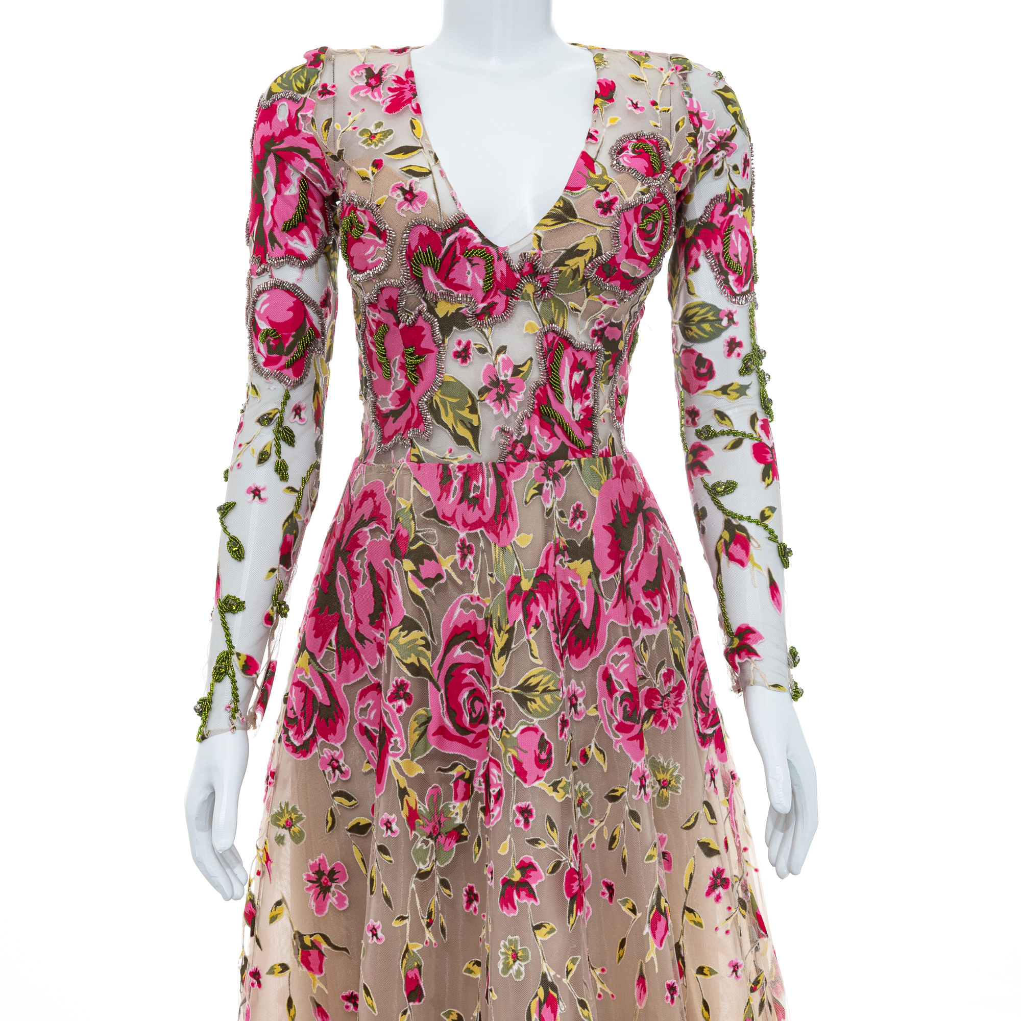 Vestido Tulê Floral Bonprix Collection