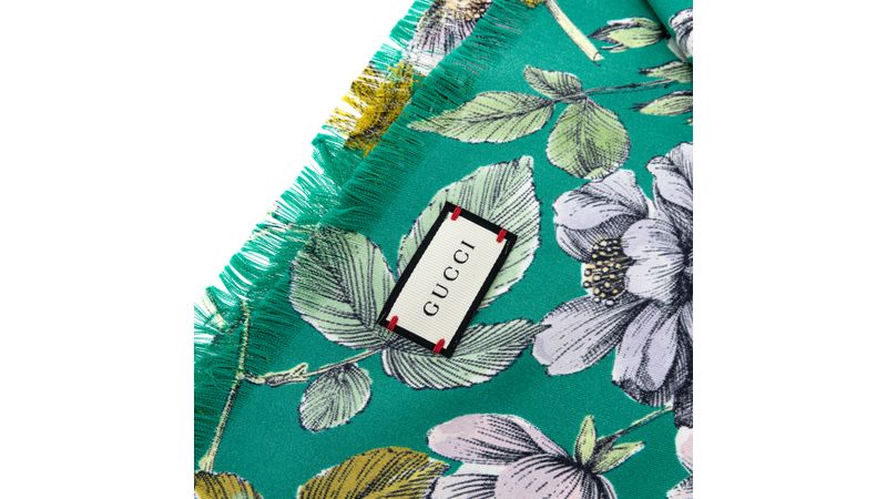 Gucci Green Floral Scarf