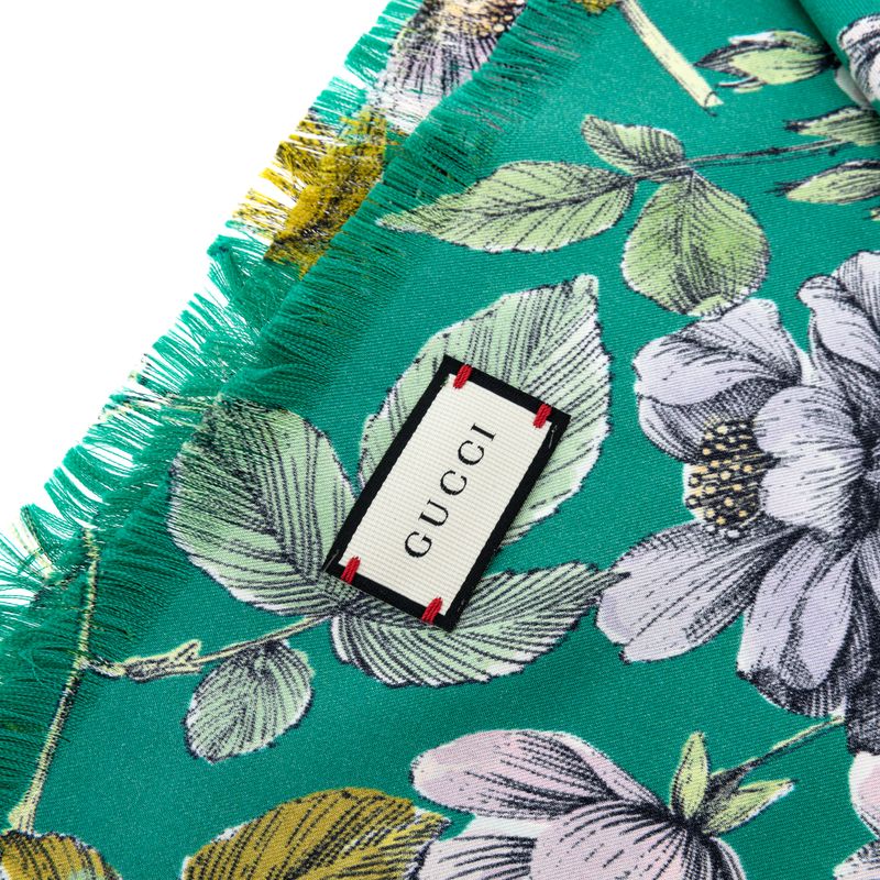 Lenco-Gucci-Seda-Estampa-Floral-Verde