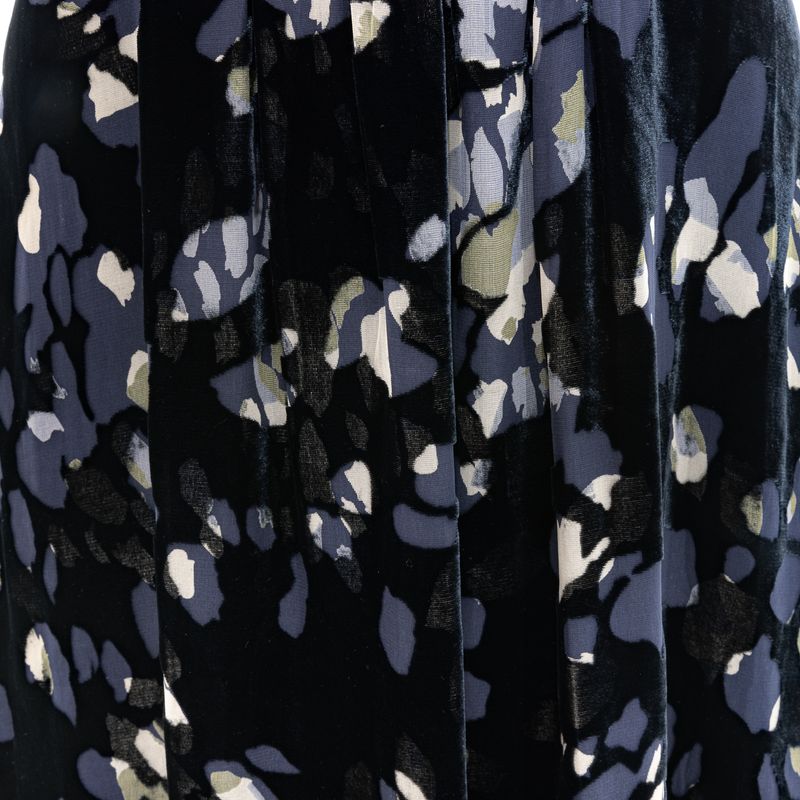Vestido-Longo-Veludo-Estampado-Preto